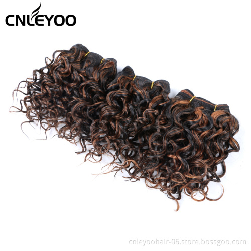 8 Inch Jerry Curl Braiding Hair Extension 3 Pieces Synthetic Water wave hair bundle for Women